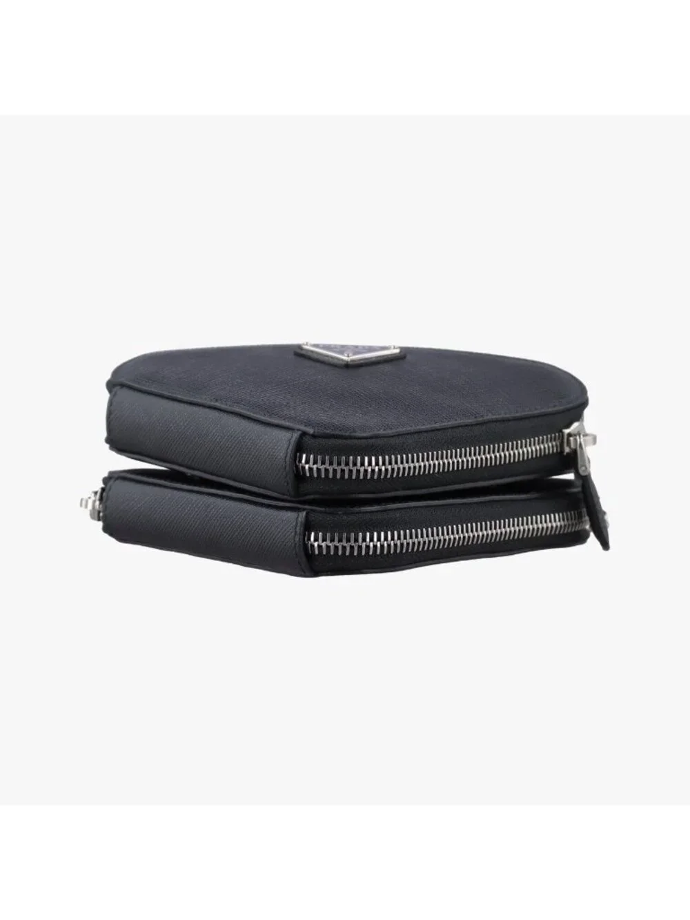 Prada Triangle Logo Black Saffiano Leather 62 Shoulder